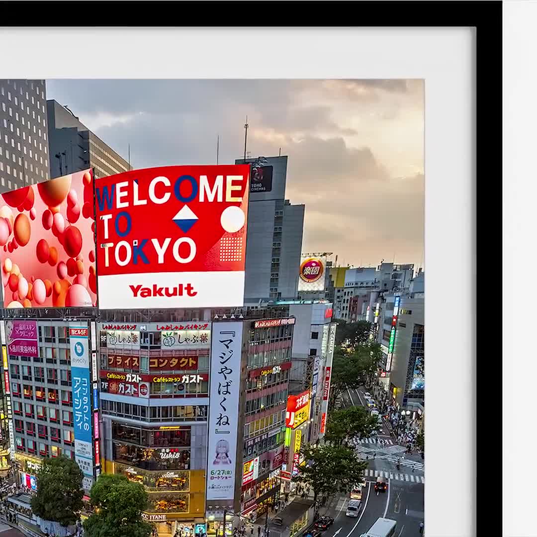 Shibuya Crossing Photography Print: Tokyo Sunset, Japan Wall Art