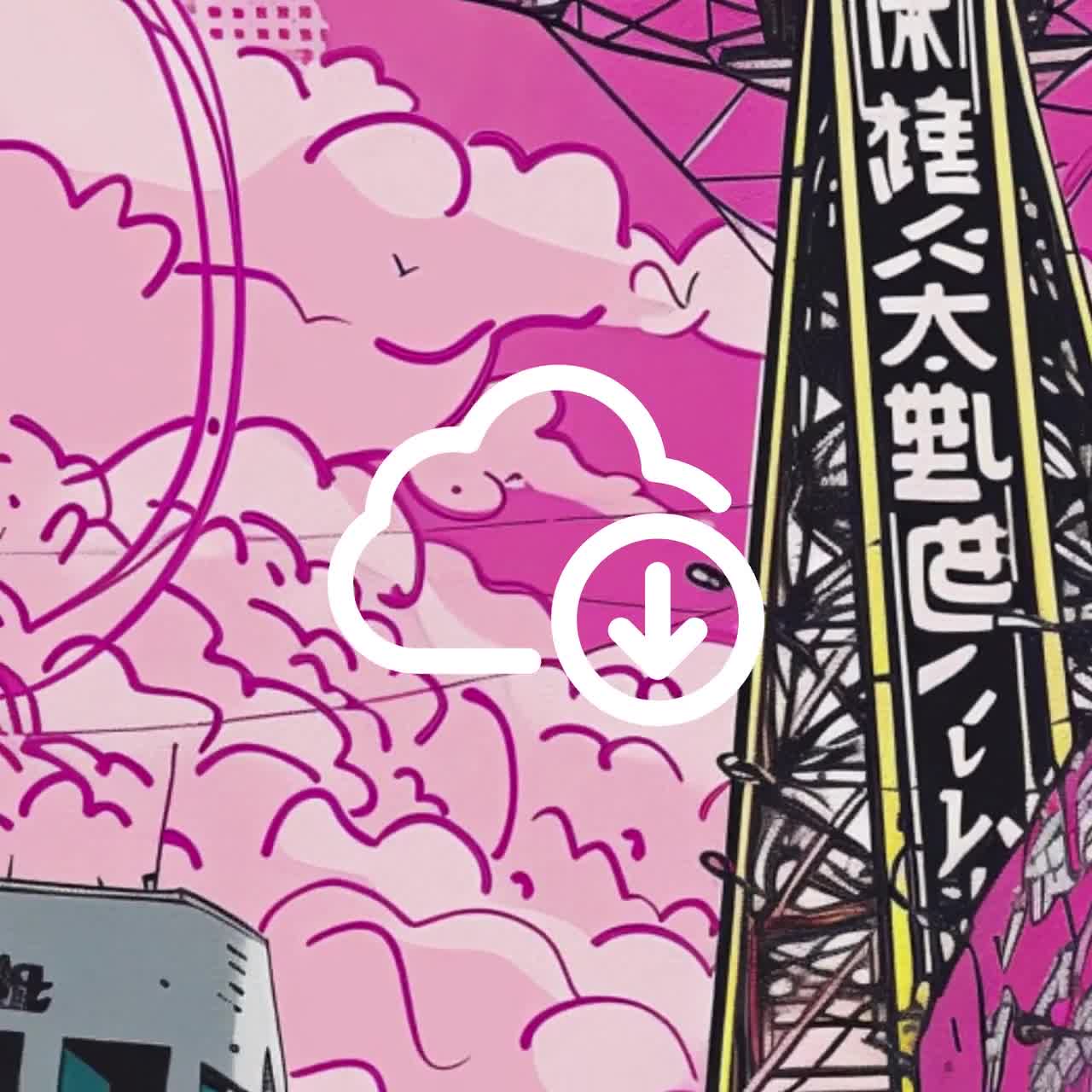 Osaka Expo 2025 Wall Art – Retro Japanese City Poster, Tsutenkaku