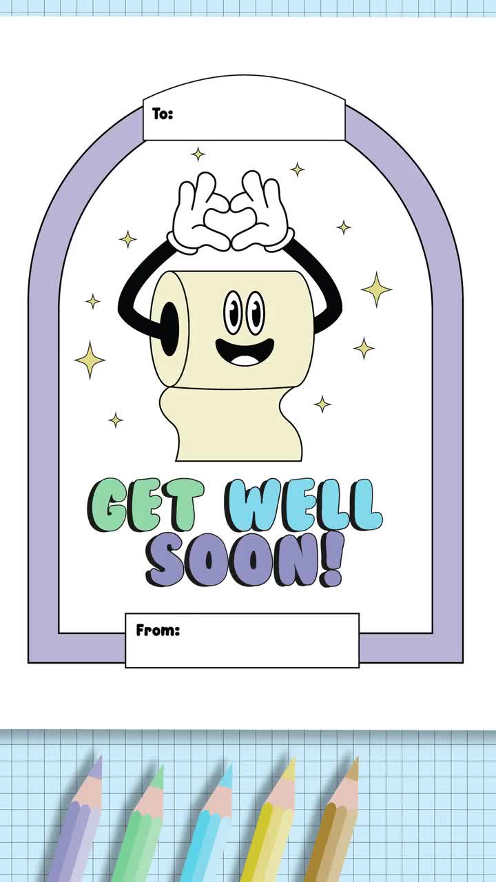Funny Get Well Soon Card Printable Coloring Page, Instant Download  Printable Funny Get Well Soon Card, Get Well Soon Gift 