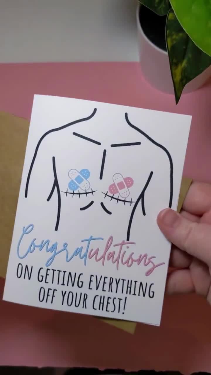 Congrats Top Surgery Card - Congratulations on Getting Everything Off Your  Chest! Gift for Trans Friend - Pun Greeting Card - Handmade Gift