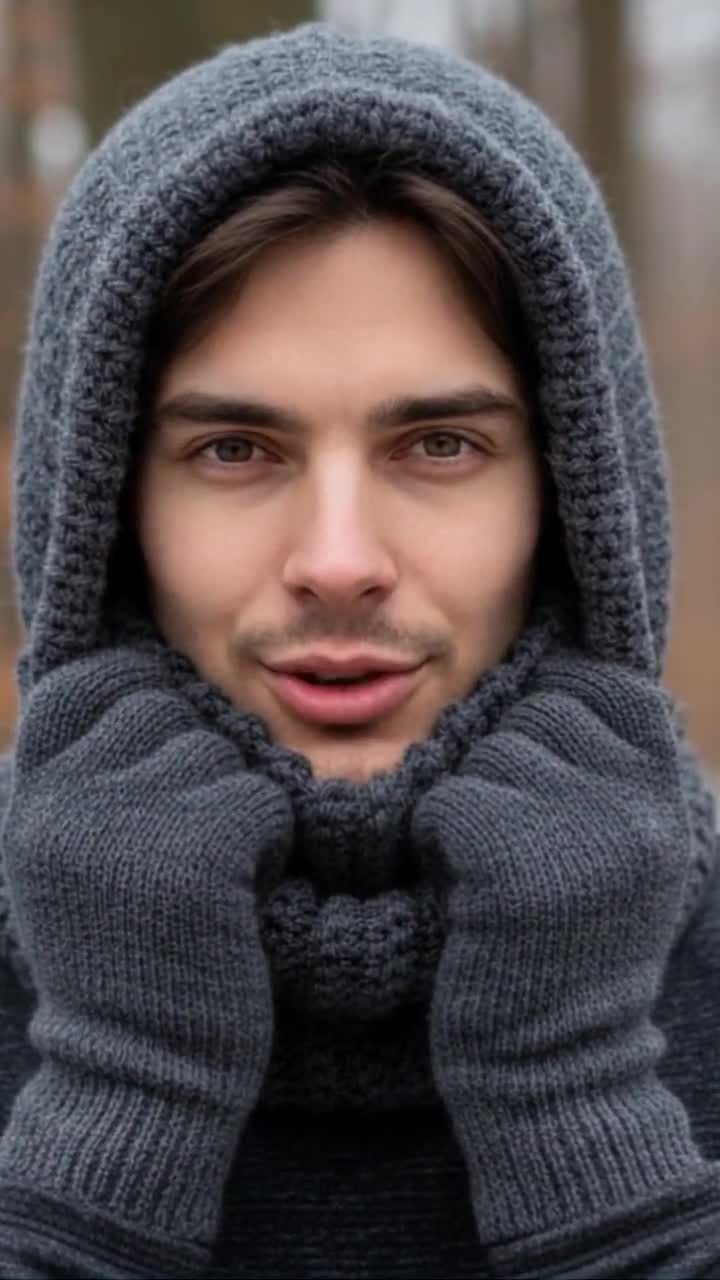 Crochet Balaclava Turtleneck Hoodie for Men | Crochet Pattern PDF