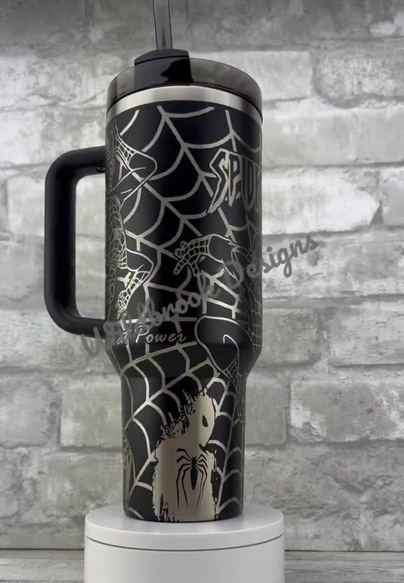 Vaso de Spider-Man, vaso de Superman de 40 oz, vaso de superhéroe, vaso de café de película, vaso de Eddie Brock, vaso térmico de araña simbionte video poster