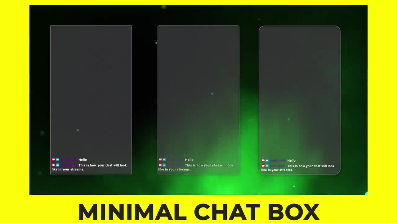 Twitch Minimal Chat Box, Scalable, Mix and Match Stream Overlays for OBS,  Semi-transparent, With Shadow 