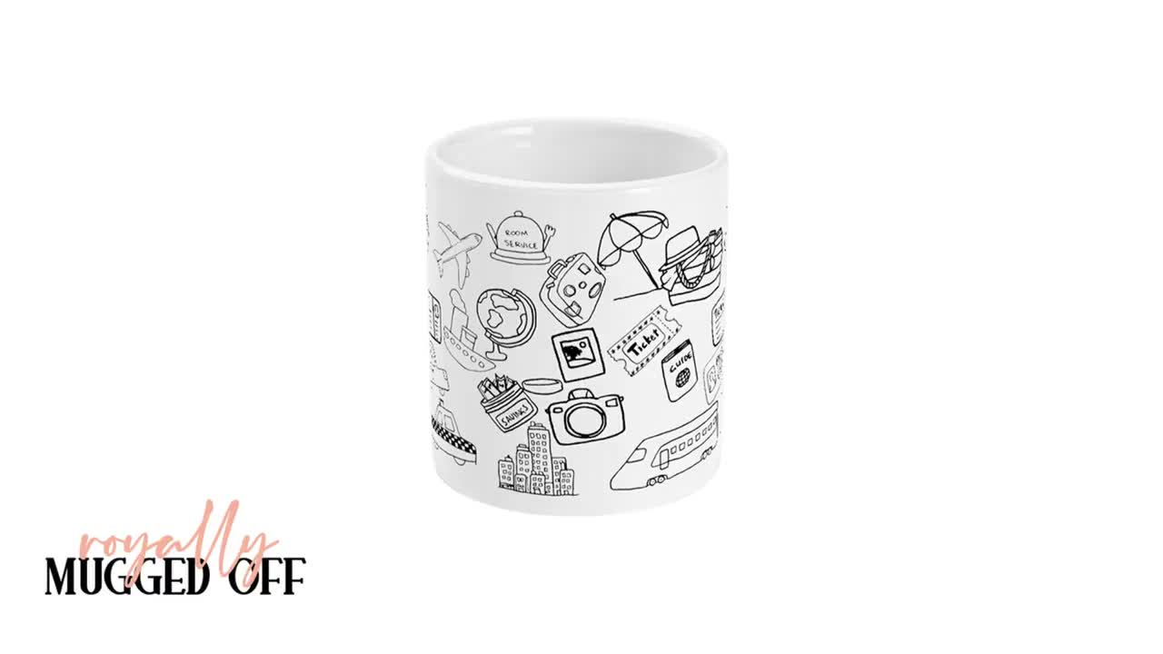Tazza Da Viaggio In Vetro Con Coperchio E Cannuccia - Regalo Per Viaggiatori, Design Esplorazione, 473 Ml - 6