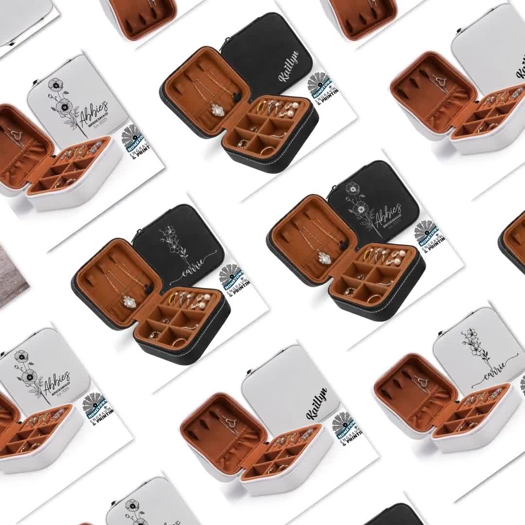 Joyero de viaje personalizado • Regalo para dama de honor, flor de nacimiento video poster