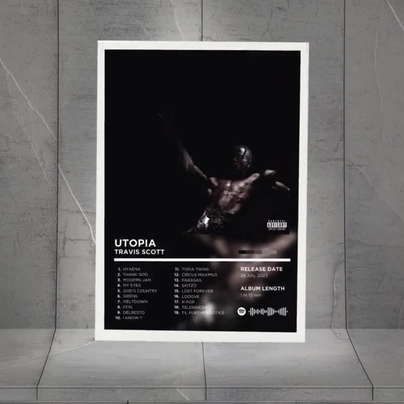 Travis Scott Canvas Poster 12x18 Zoll - Musik Wandkunst Für Zimmer