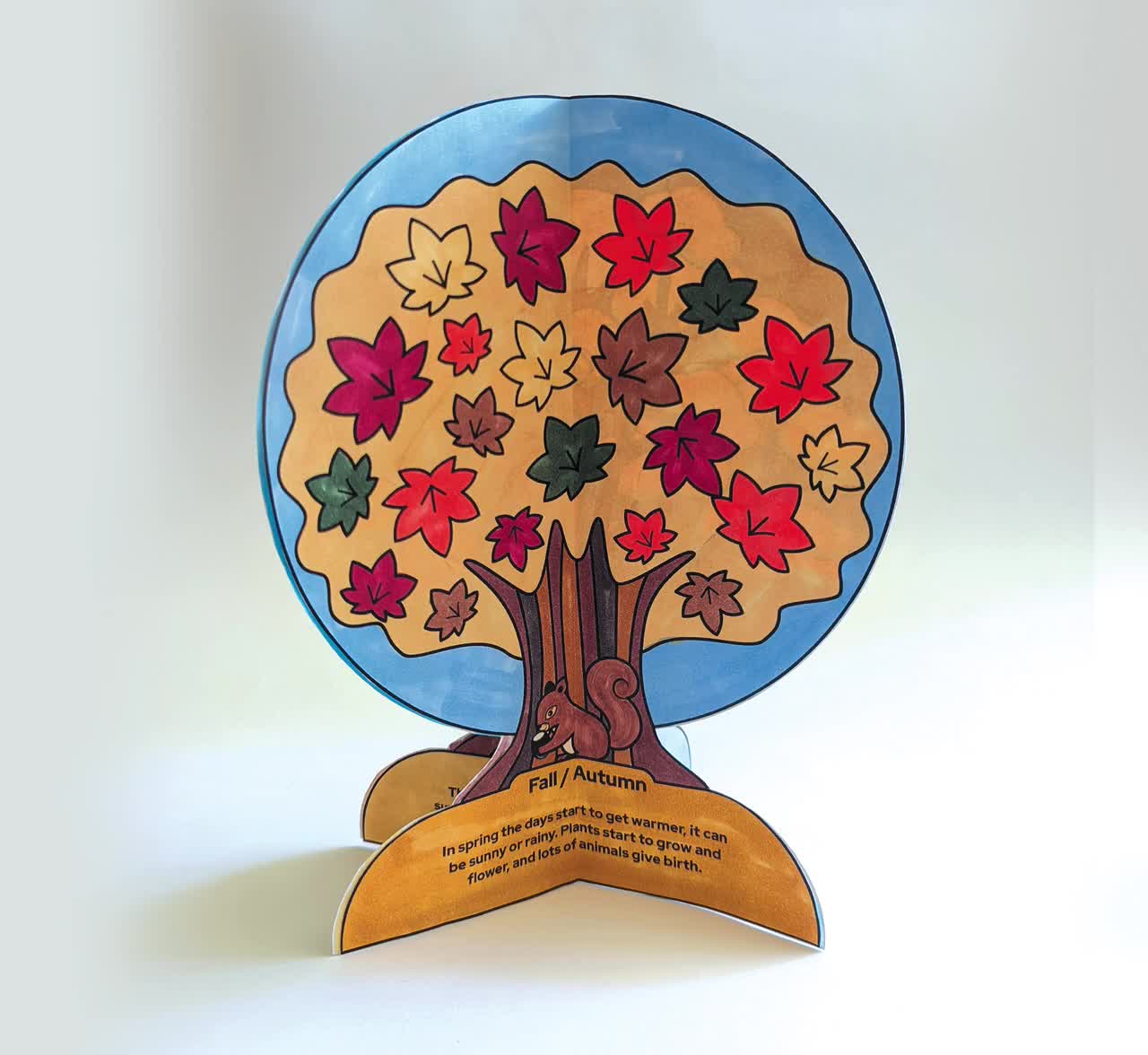 Four Seasons Tree Craft Printable | STEM Coloring Page (digital