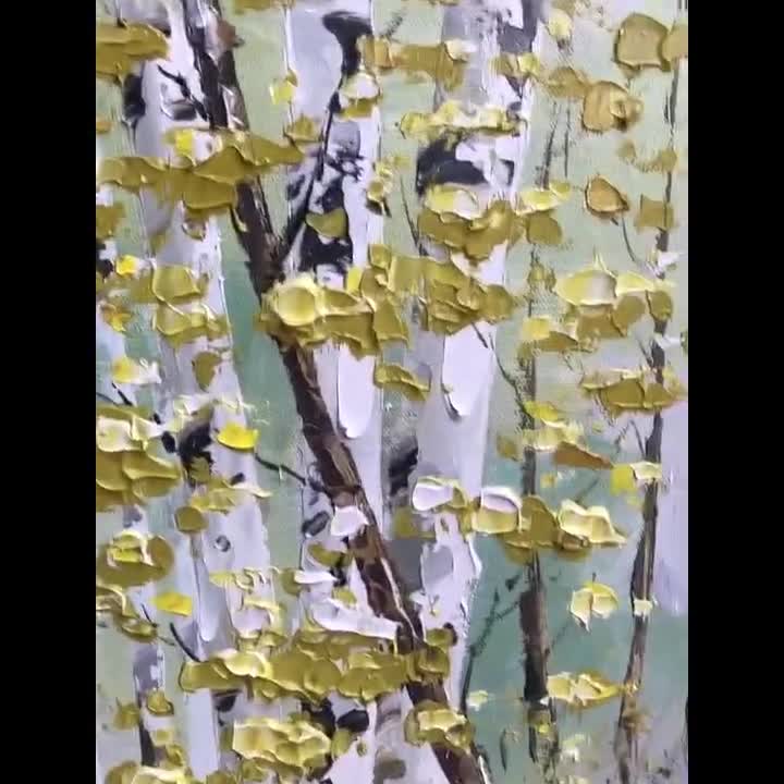 【真作】絵画　梶原貫五　油彩10号　夏の白樺　雄大な木々と田園風景　V39 白樺の絵画 オリジナルアート 小さな白樺の木 油絵 緑の壁飾り