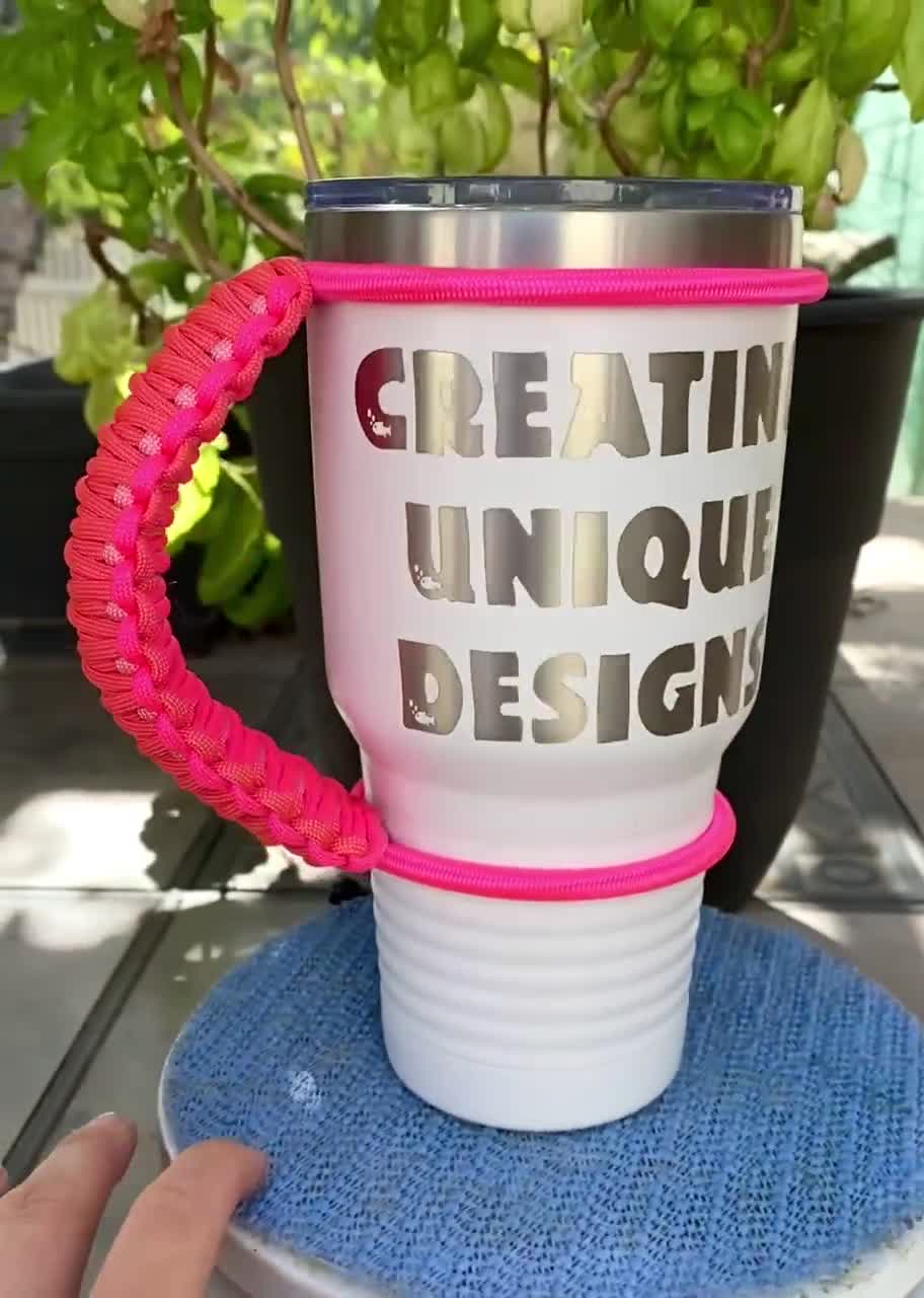 Solid Rose Pink Tumbler Handle, Stretchable Cord, Customizable Paracord  Handle for Coffee Cup, Fits Epoxy Coated Tumblers