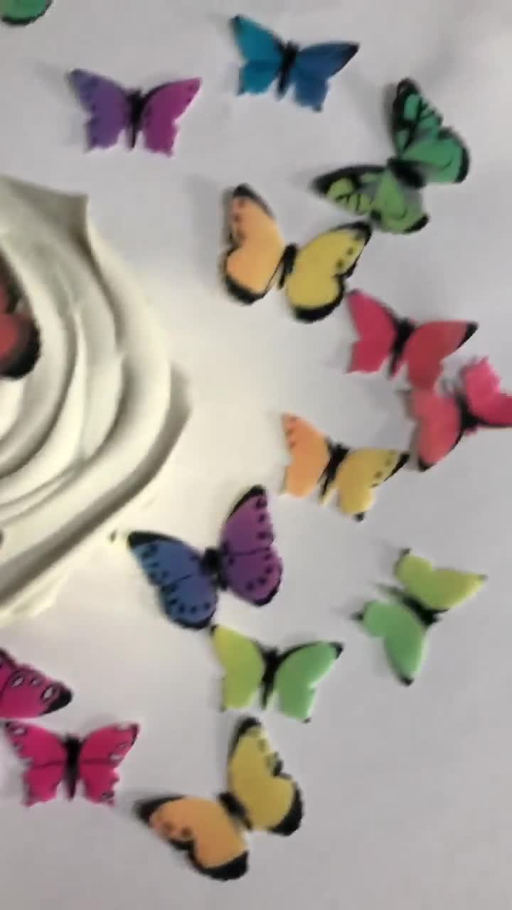 30 Edible Butterflies, 3D Wafer Paper Toppers for Cakes, Cupcakes, Cookies  or Drinks