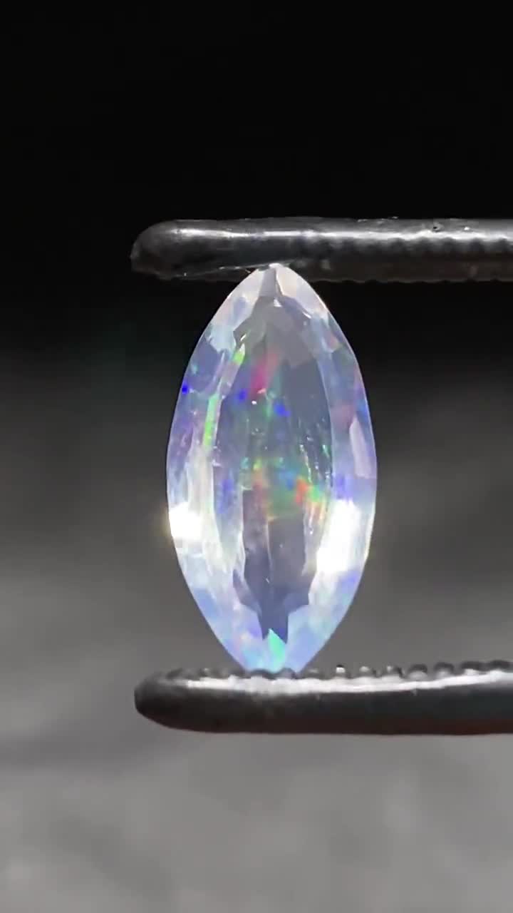 Amazing Faceted Water Opal With Its Beautiful Rainbow Sparkles AA