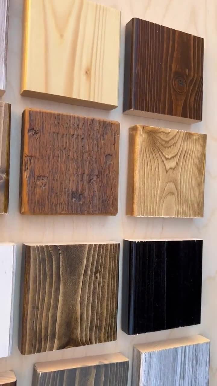 Wood Samples, Lulight Shop Wood Stain Samples, Farmhouse Colors, Rustic  Distressed, Whitewash, Gray, Dark Walnut, Ebony, Espresso, Black 