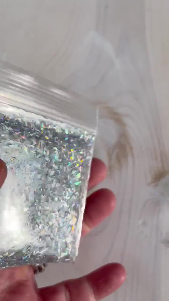 TINSEL Silver Holographic Fine Glitter Christmas Holiday Holo