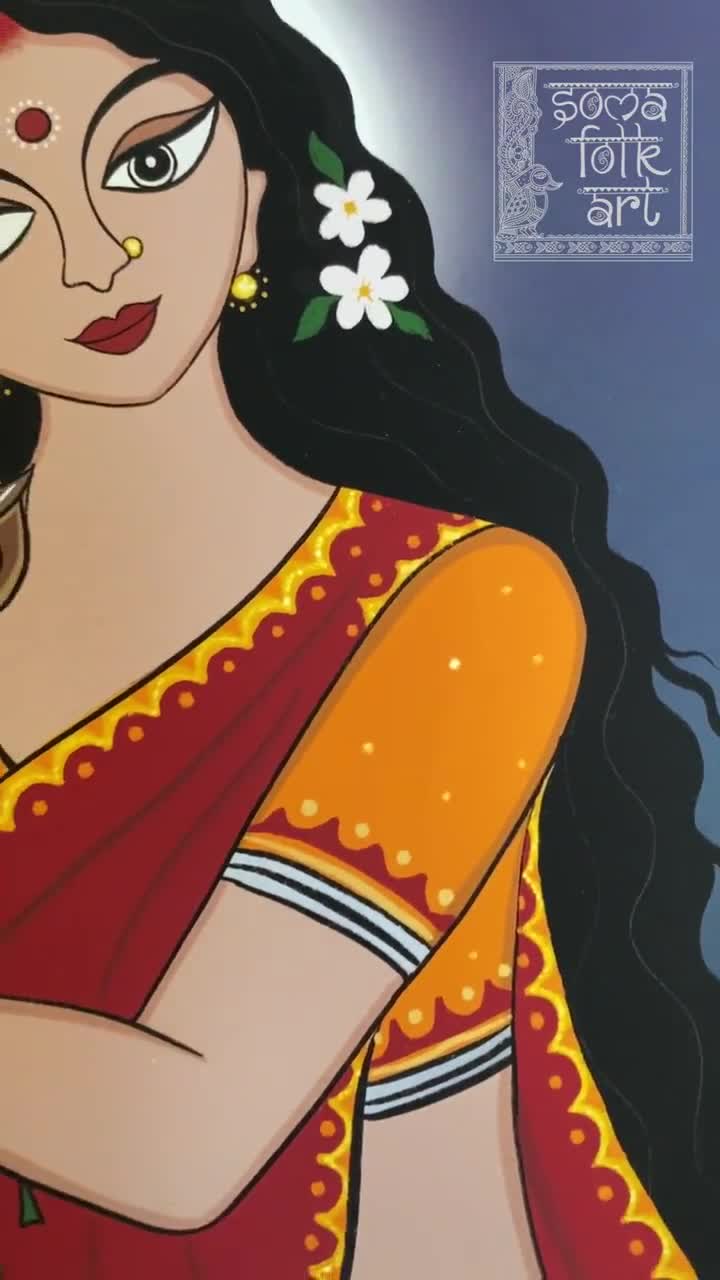 Buy Saraswati indian Folk Art Online in India - Etsy