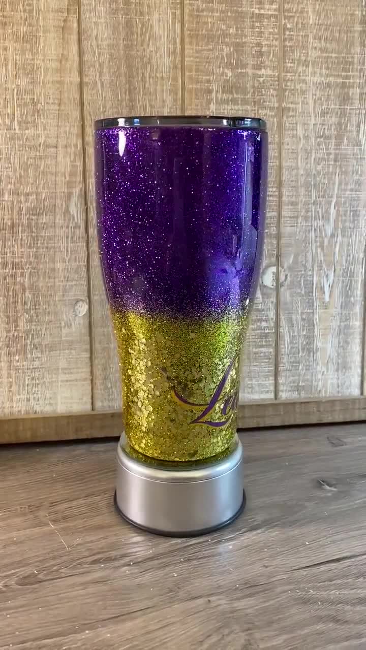 LSU Saints inspired Glitter Stainless steel tumbler. – Backwood