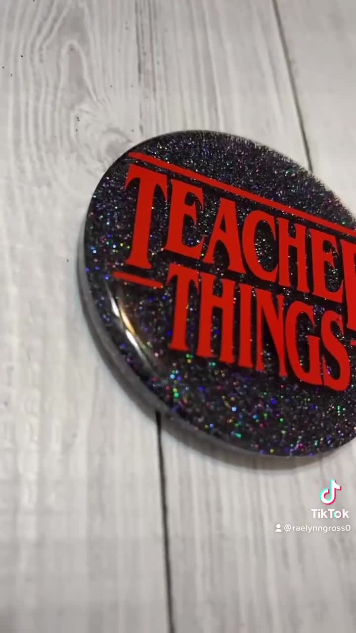 Teacher Things Lanyard, Fun Lanyard for Teachers, Retractable Badge Reel  for Teachers, Interchangeable Lanyard, Stranger Things Badge Reel 