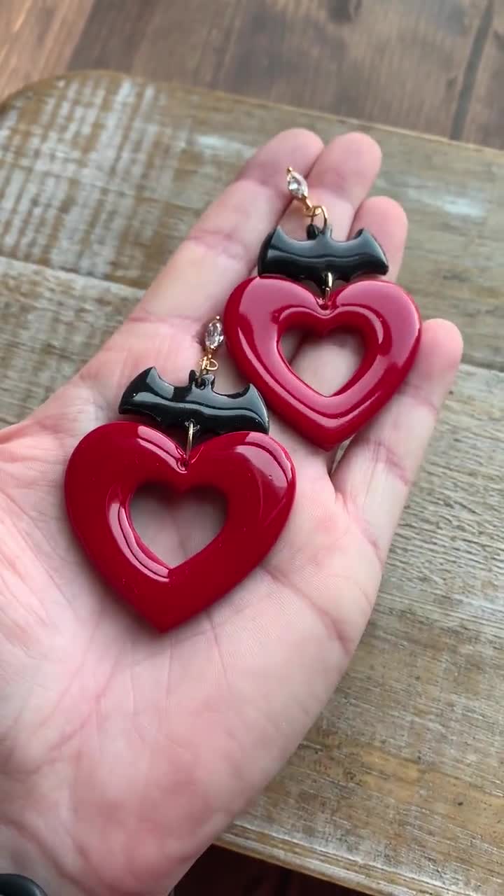 Glitter Heart Valentines Earrings
