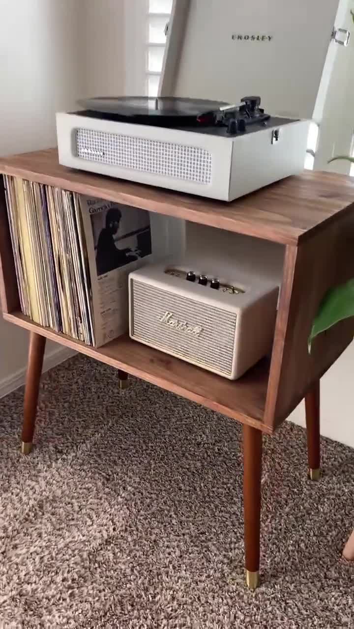 Mesa para tocadiscos Stand Cabinet Mid Century Modern Vinyl