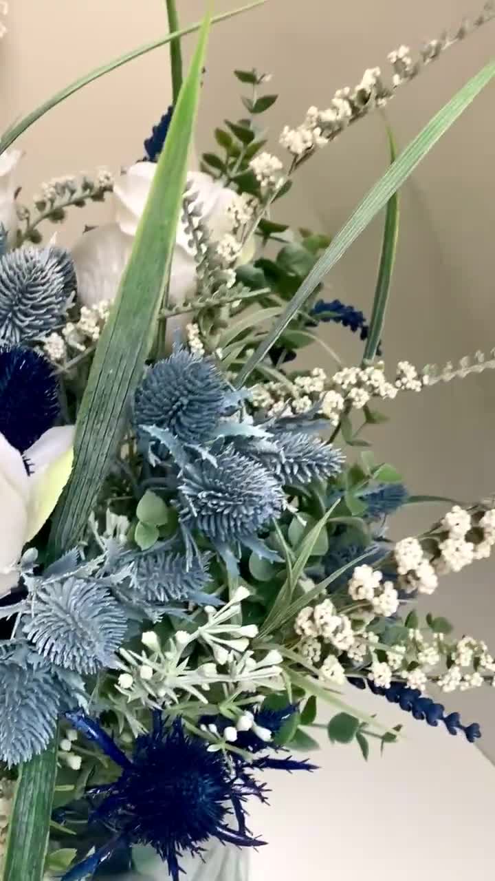 Bouquet di fiori finti di lusso navy e avorio -  Italia