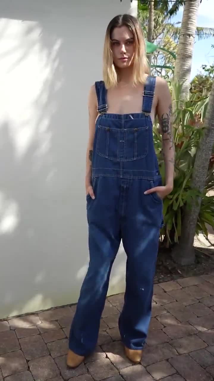 Vintage Overalls / 70's Denim Overalls / Roebucks Casual Weekender 