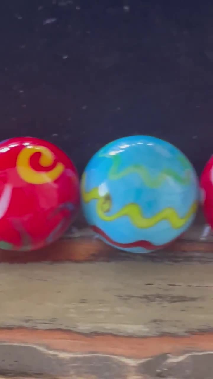 ランプワークガラスビー玉、18 mm - Etsy 日本