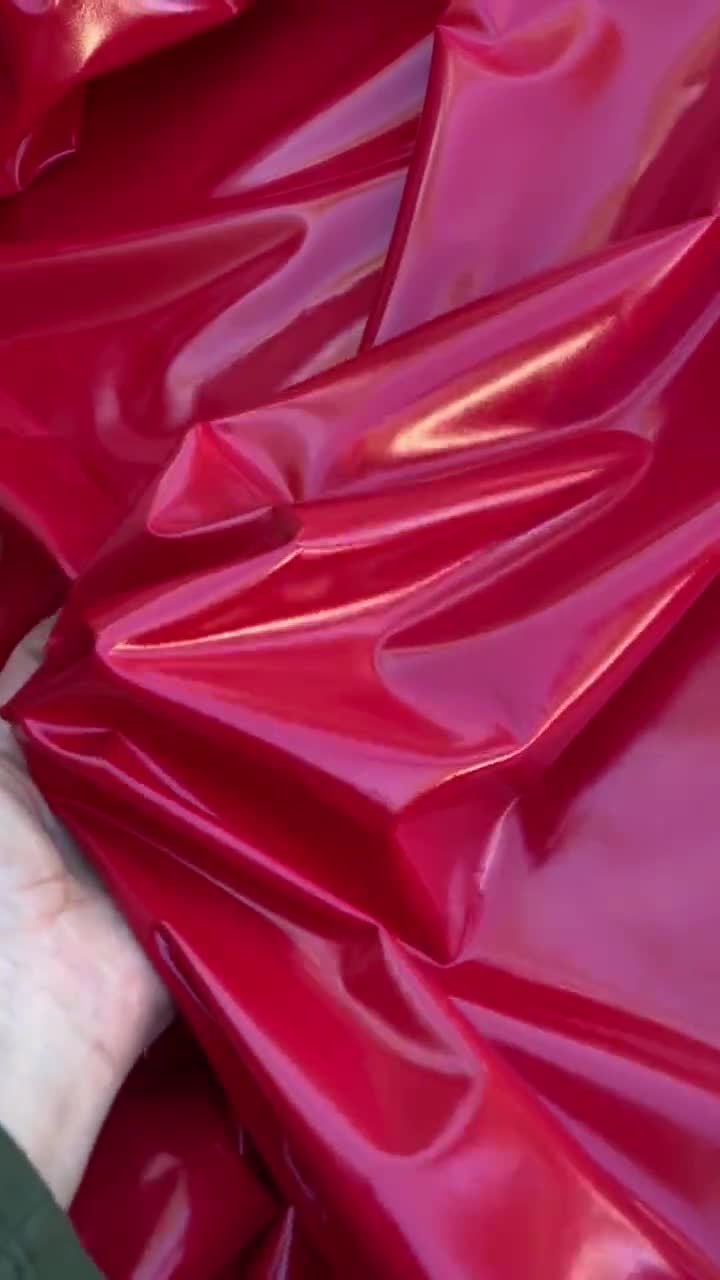 Red Matte Pleather Faux Leather Stretch Vinyl Polyester Spandex