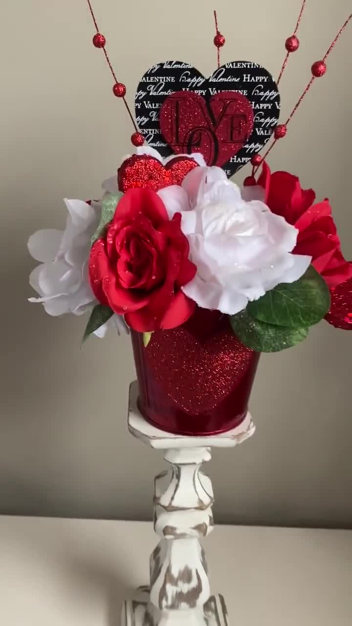 Valentine's Day Bejeweled Rose  Valentine flower arrangements, Rose flower  arrangements, Modern flower arrangements