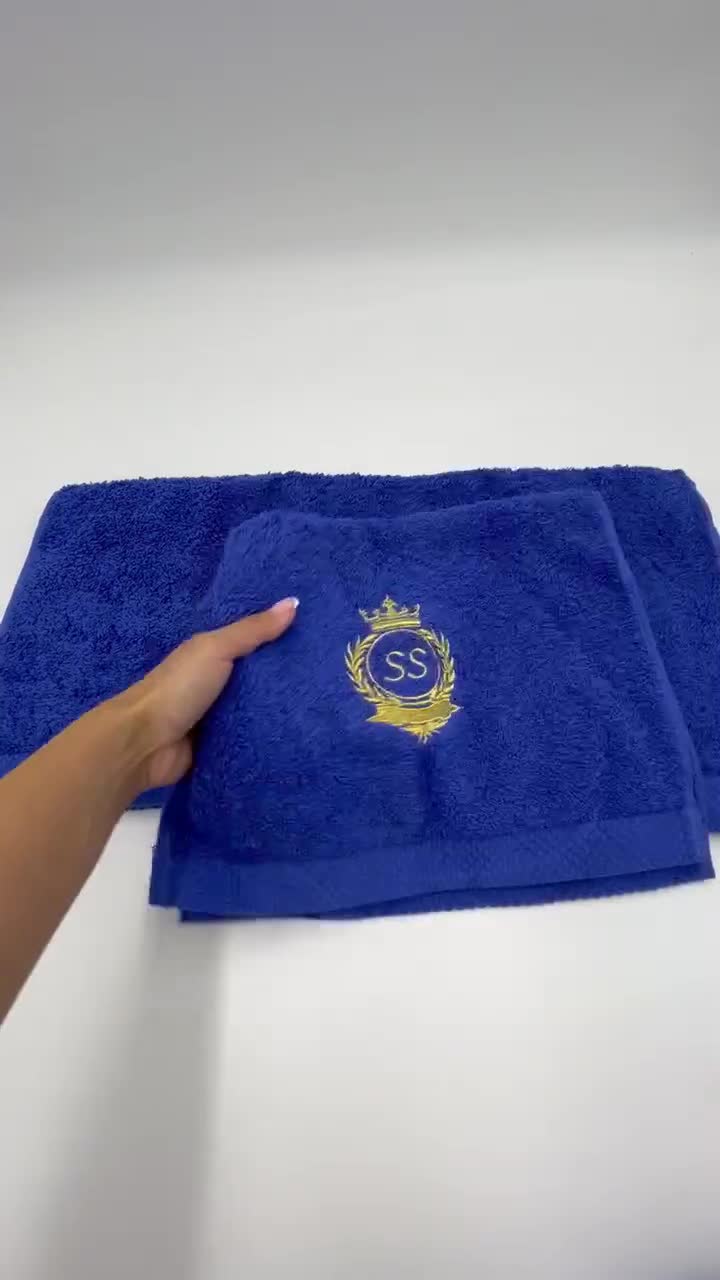 Carp Fish Royal Blue Towel sets or available individually Embroidered and  Personalised