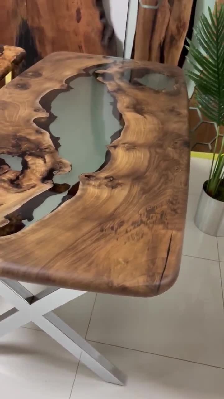 Green epoxy dining table, olive wood epoxy table, Epoxy dining table,  Dining room table