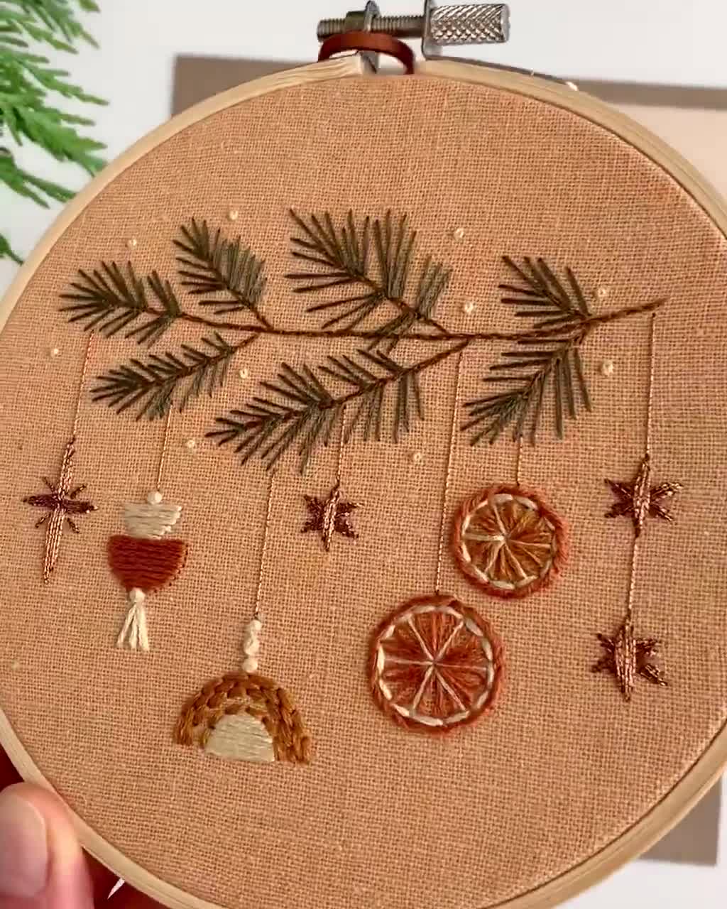 Boho Christmas Embroidery Kit, Ornaments Embroidery Kit DIY, Christmas  Cross Stitch Kit, Dried Oranges Embroidery Kit 