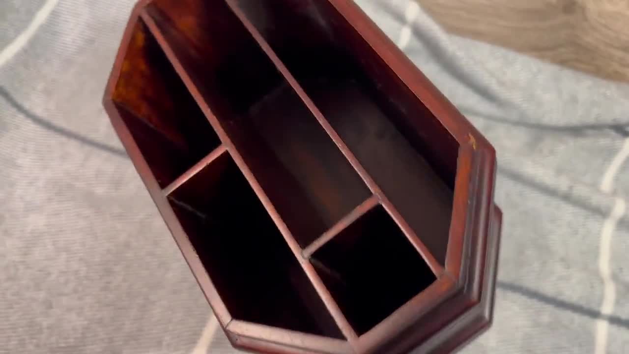 Wood Desk Organizer - Pen Holder - Mahogany