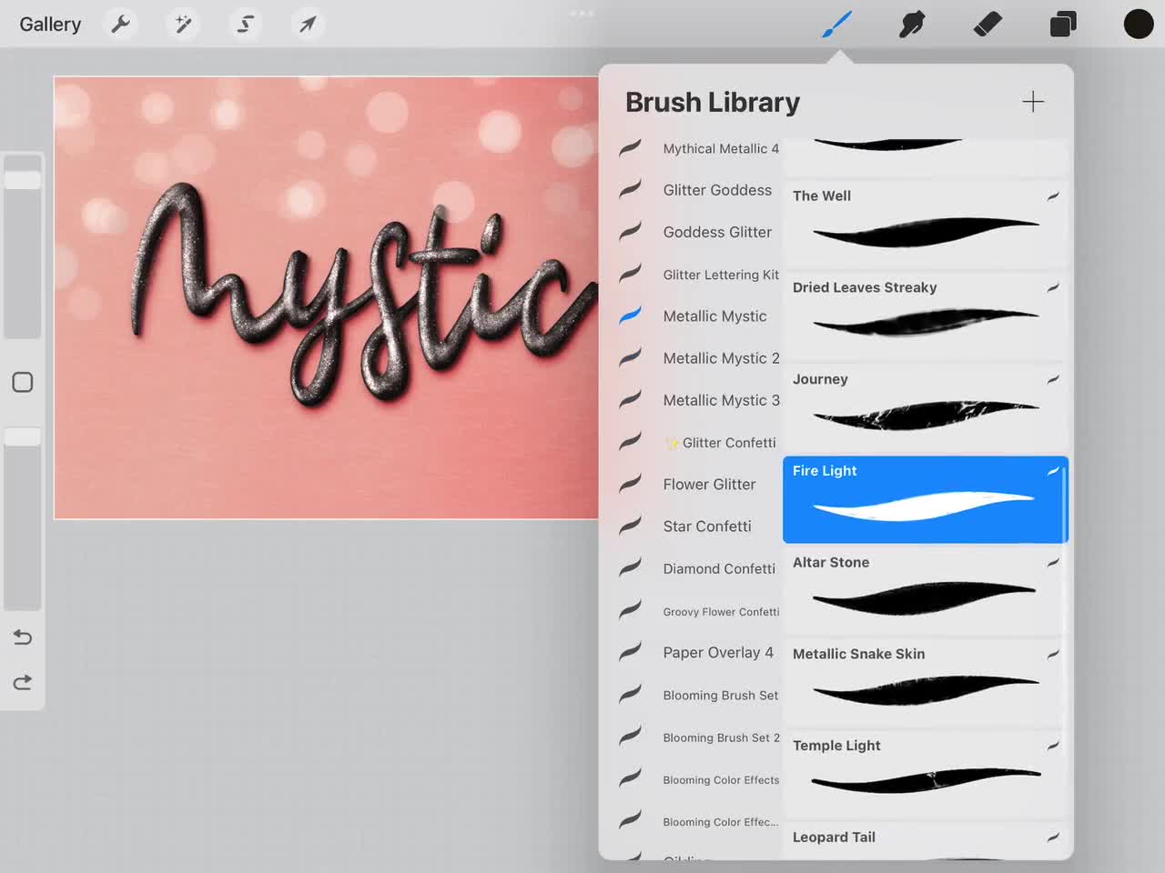 Mystic Glitter & Metallic Procreate Brushes Bundle For Lettering and  Digital Art on iPad