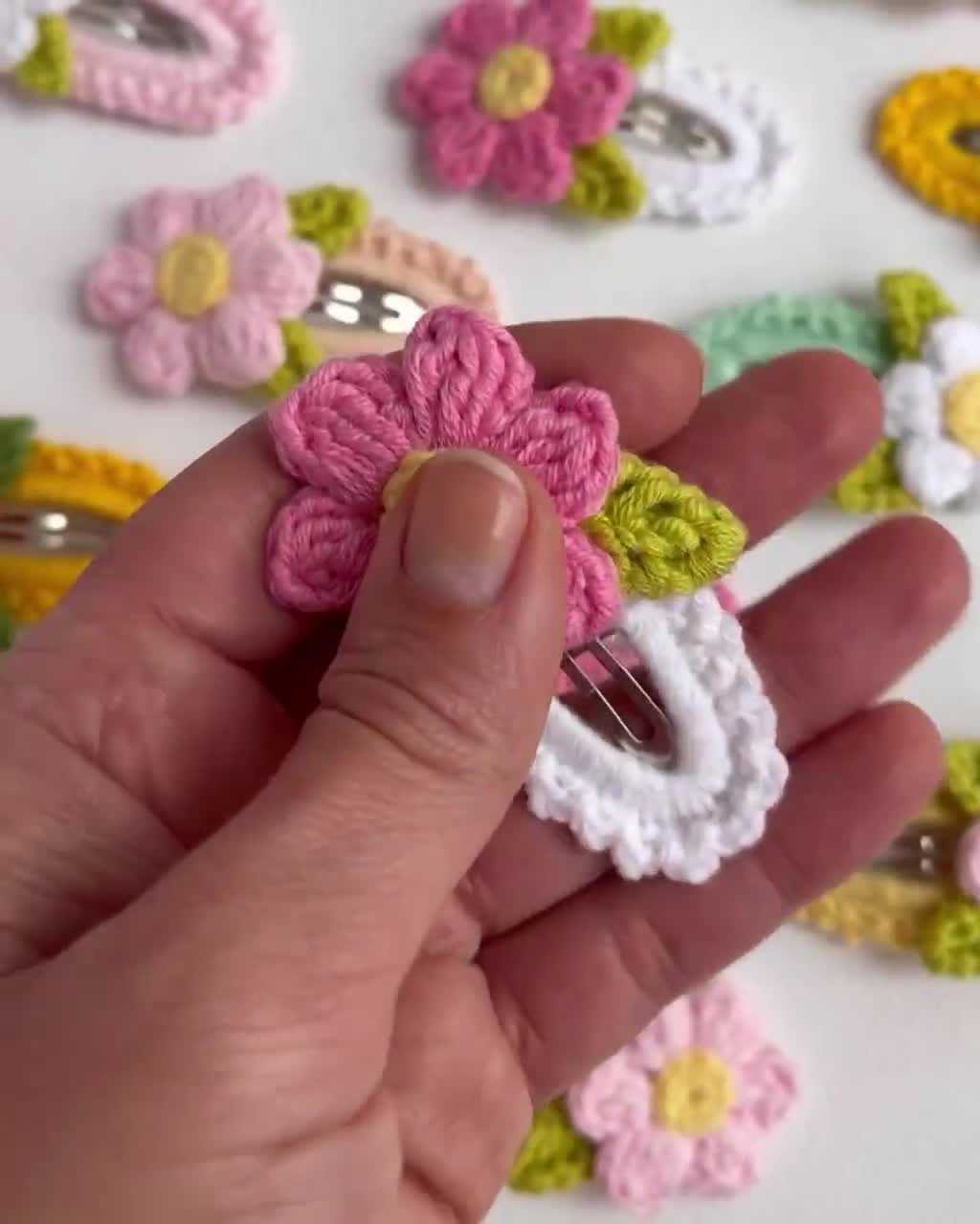 Handmade Crochet Daisy Flower Hair Clip: Baby Girl Snap Clip - Etsy