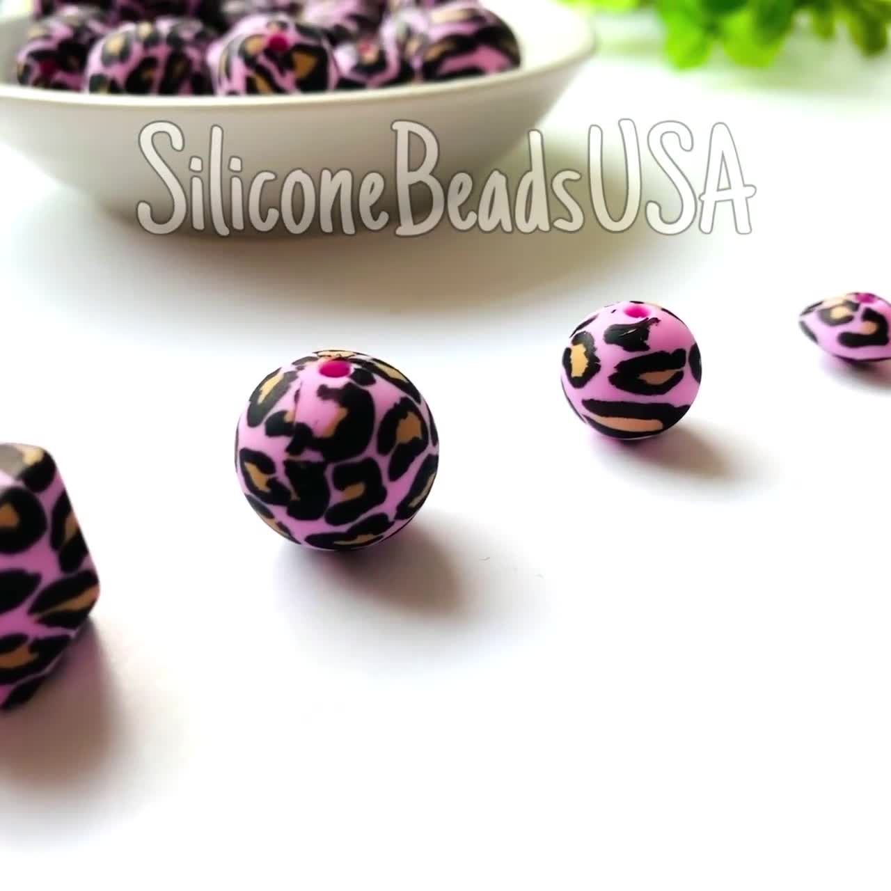 Colorful Cheetah Leopard Mickey Ears Mickey Head 15 Mm Loose Sensory Beads  Silicone Focal Bead Disney Beads Animal Print 