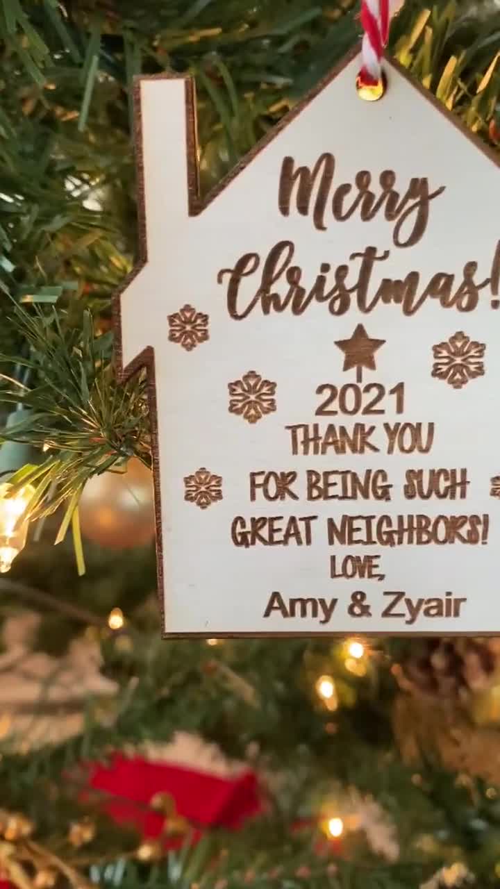 Personalized A Good Neighbor is A Welcome Blessing Ornaments, Best Neighbor  Ornament Home Decor Gifts for Christmas Tree 2023, Custom Names & Text