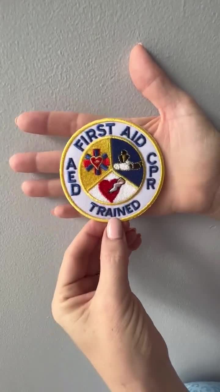 Embroidered Patch - First Aid AED CPR Trained 3.5 inch CUSTOMIZED for Your  Company