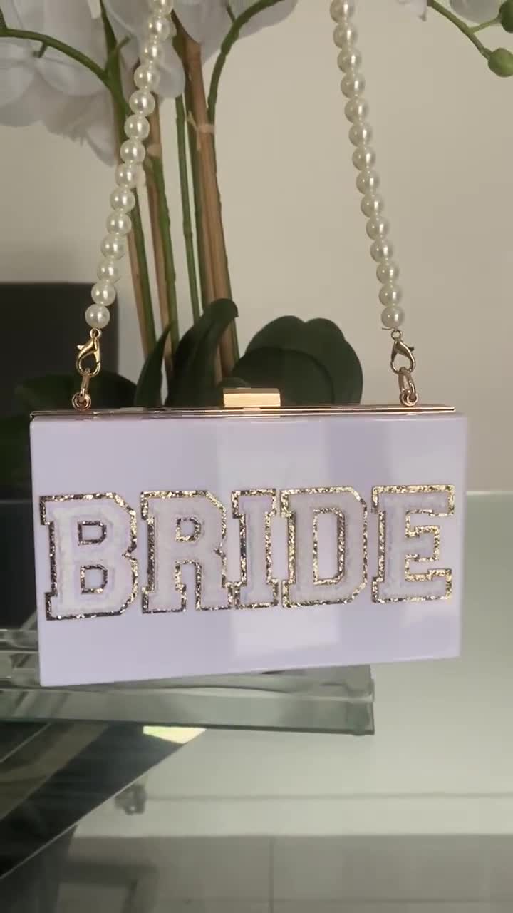 Personalised Bride Future Mrs Clutch Personalised Hen weekend bag Honeymoon bag Wife To Be Personalised Clutch Custom Bride clutch