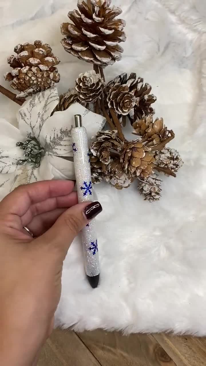  Tatuo Winter Snowflake Pens Christmas LED Flashing Pens  Black Ink 1.0 Mm Ballpoint Pen Snowflake Party Favors School Prizes Office  Writing Supplies For Xmas Winter New Year Holiday