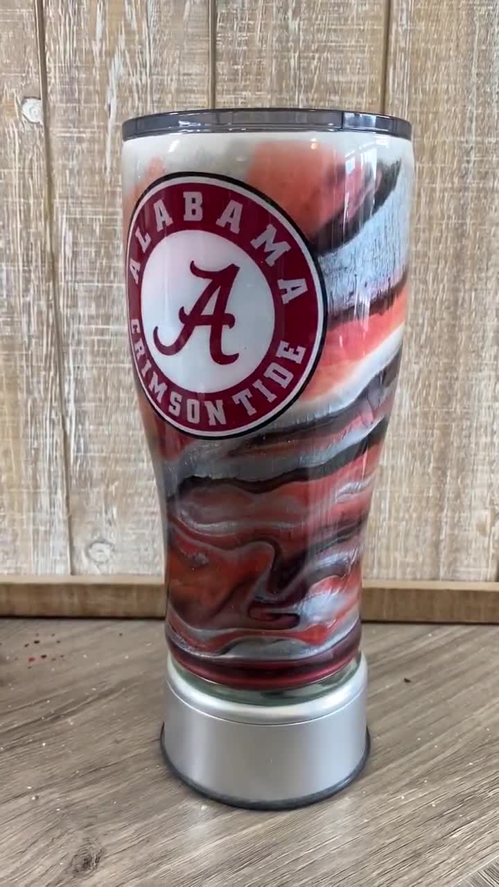 Alabama Tumbler, Made With Mica Powders, Vinyl and Waterslides