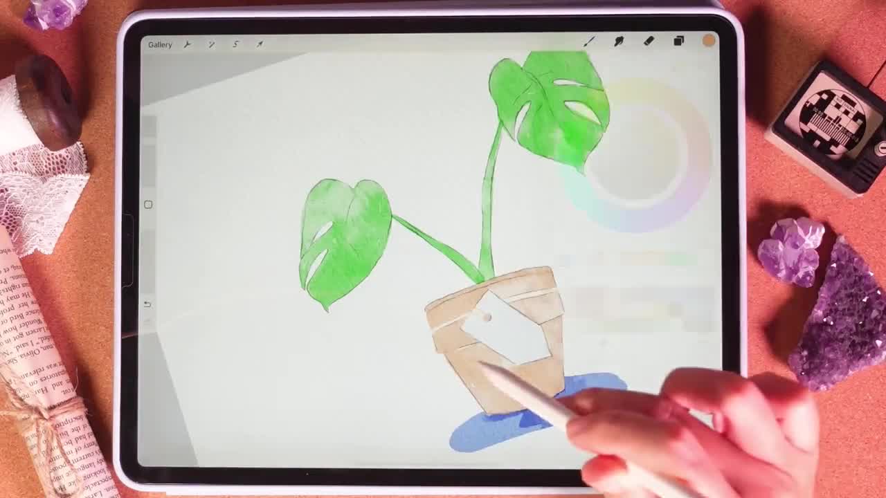 Japanese Watercolor Art in Procreate - Cute Digital Illustration on IPad +  Free Brushes, Inga Yoon