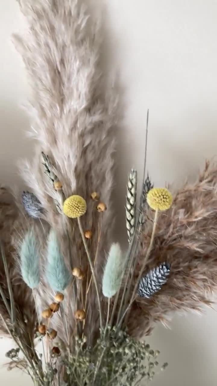 Bouquet Dried Flower Bouquet, Baby Blue Dried Flowers, Dried Flower  Arrangement, Grey Pampas, Bunny Tails, Everlasting Flowers 