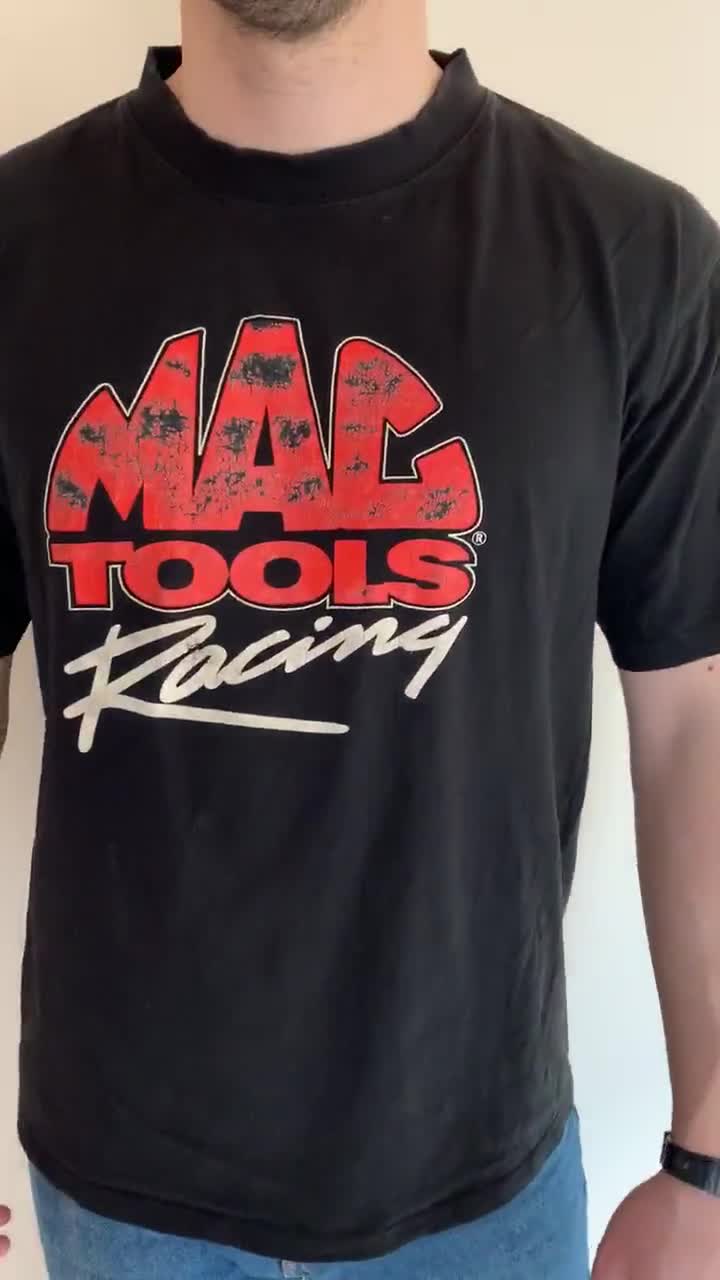製　90s MAC TOOLS レーシング刺繍ベスト 黒 90s Vintage Mac Tools Racing Shirt Size X Large Vtg Black Sports