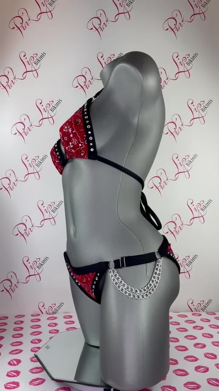 Swarovski Red Bandana Chain Pinklips Bikini -  Canada