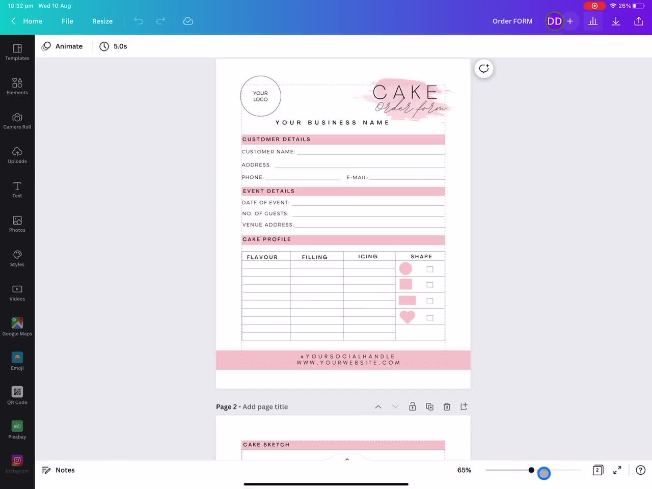 Cake Invoice Template [Free Template]