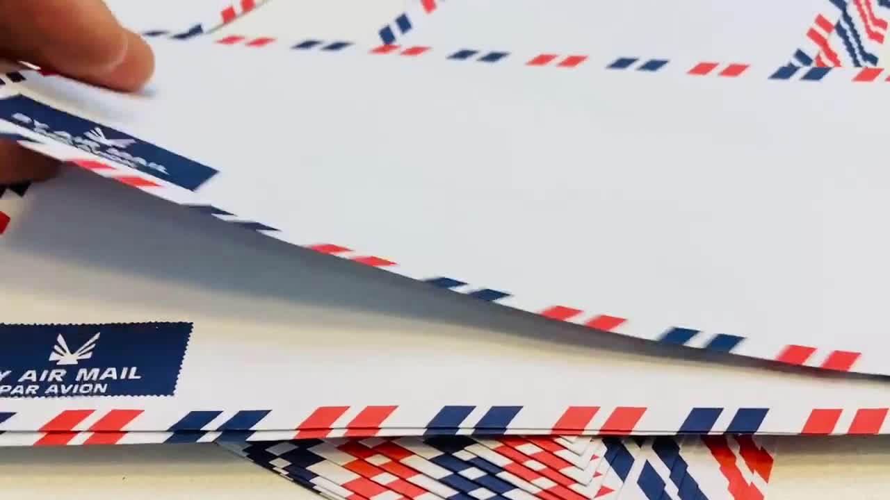 A Set of 20 Vintage by Air Mail Packages Avion Envelopes 9” X 4