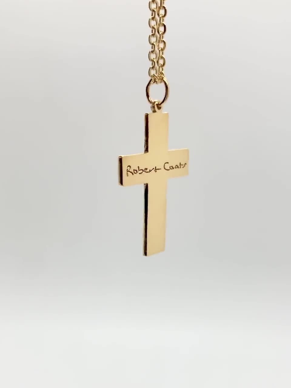 Cross Necklace Sideways Stainless Steel Women's Religious Fashion