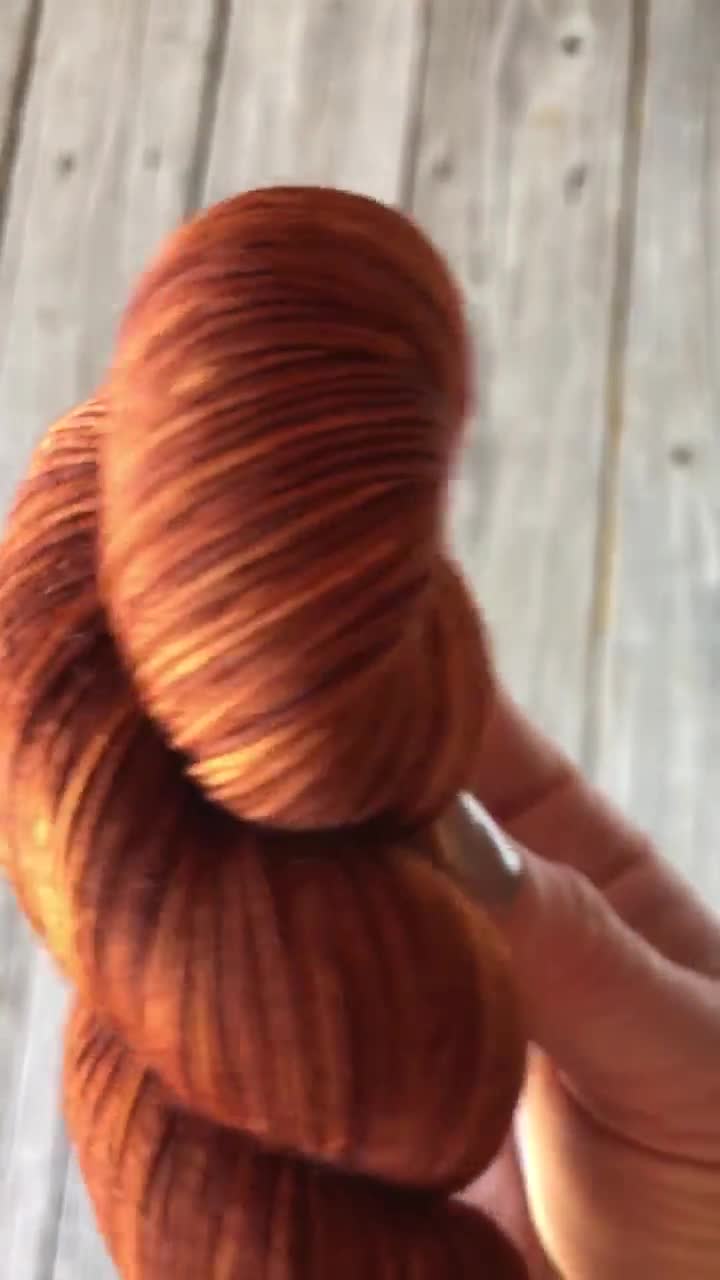 Copper Hand Dyed Worsted Weight Yarn, Copper Cove, Treasured Warmth 