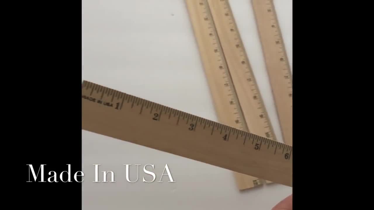 12 Wood Primary Ruler: 1 Scale - Set of 36 - Measurement