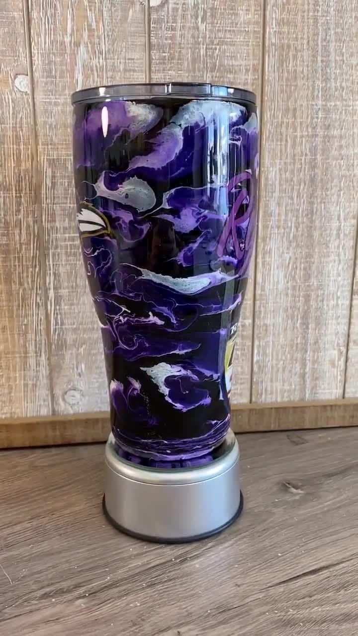 Baltimore Ravens Football Tumbler Made With Alcohol Inks 