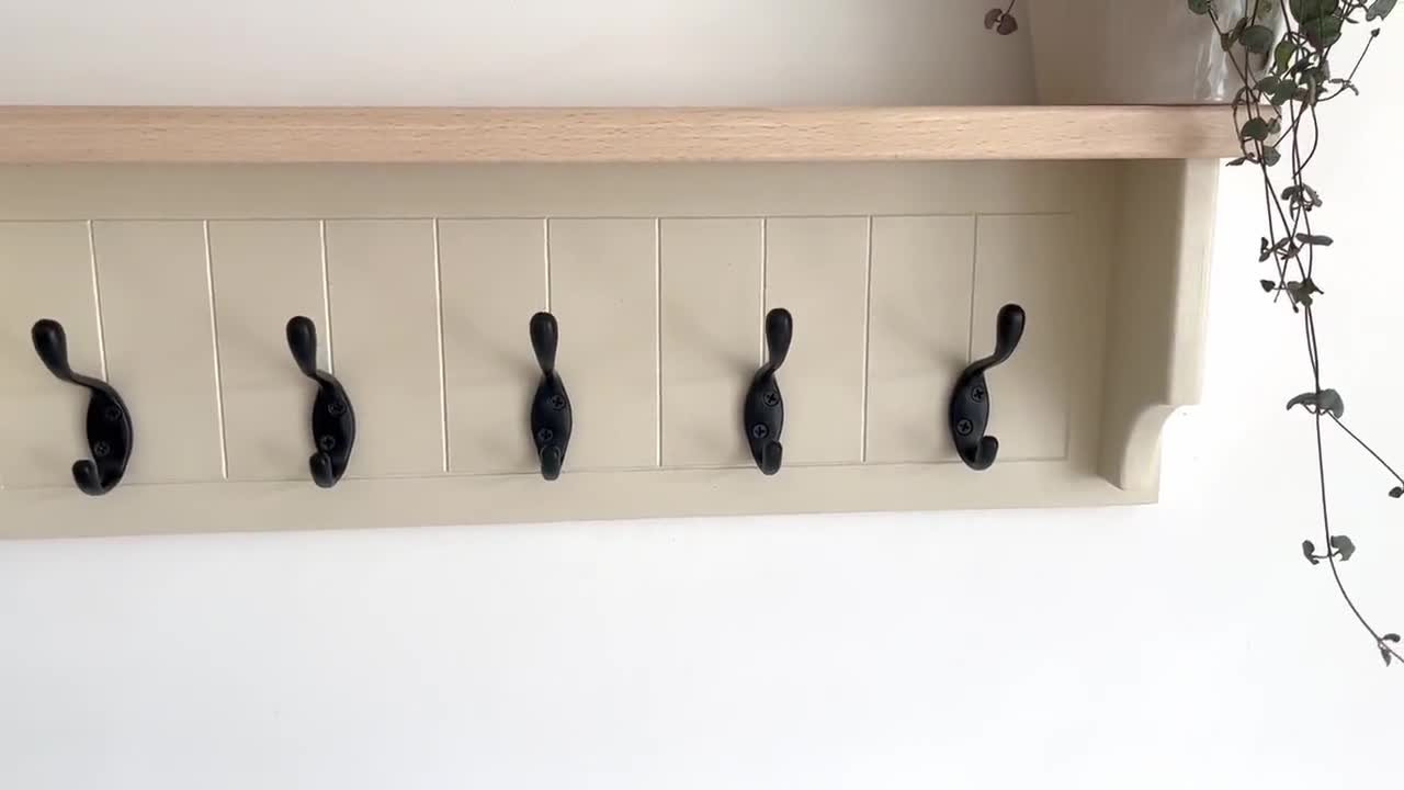 Wall Mounted Coat Rack With a Shelf for the Hallway, Entryway